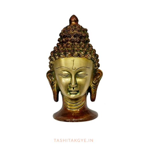 Exquisite Brass Buddha Head Statue | Tashi Takgye