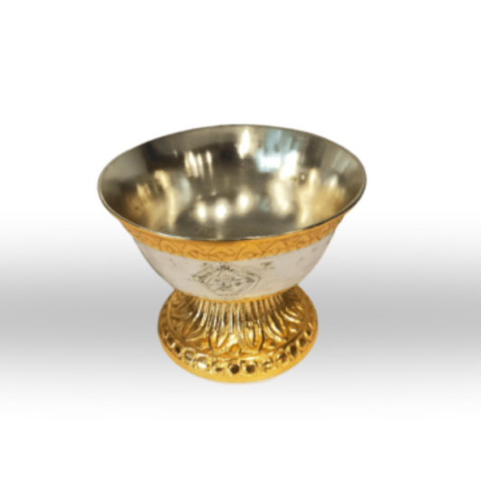 Exquisite Brass Golden and Silver Plated Water Offering Bowls ( SET OF 7)