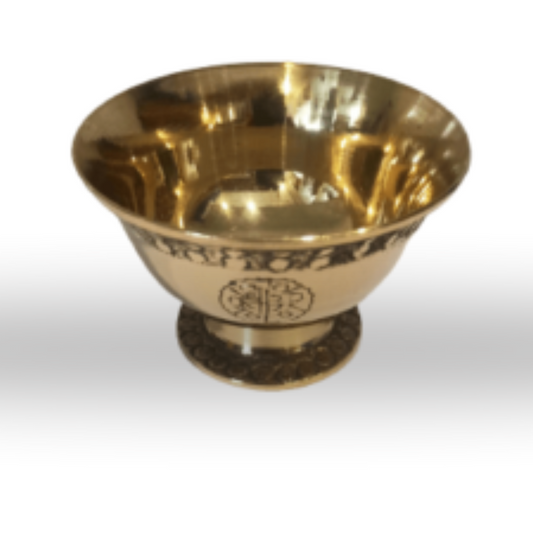 Exquisite Brass Water Offering Bowls Embossed (Set of 7)