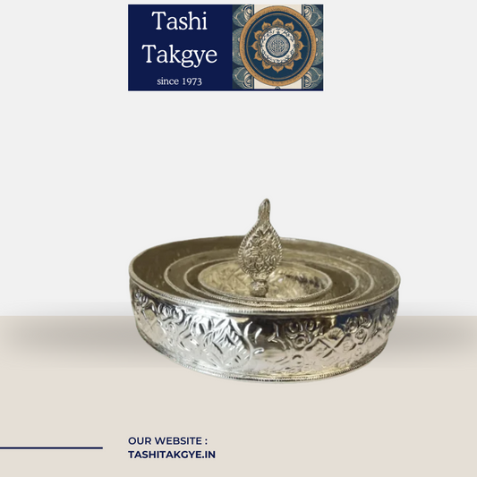 Elegant Nickel Plated Copper Mandala | Spiritual Artistry | Tashi Takgye