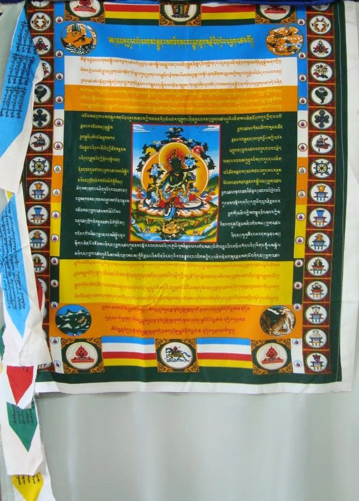 Multi-Colored Dhambla Vertical Prayer Flag Set: Embrace Spiritual Harmony