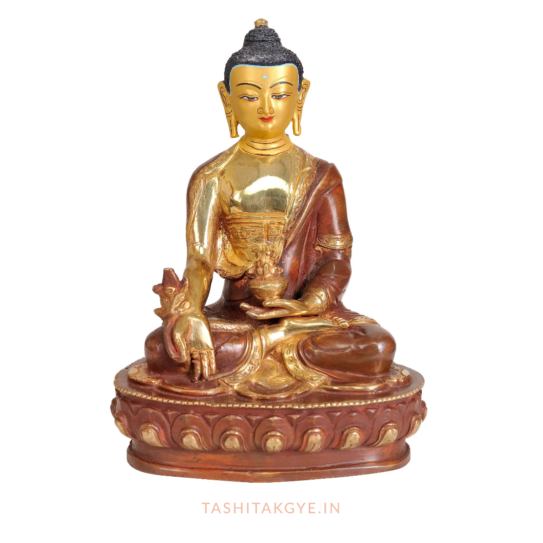 Exquisite Copper Gold Plated Medicine Buddha Statue | Tashi Takgye