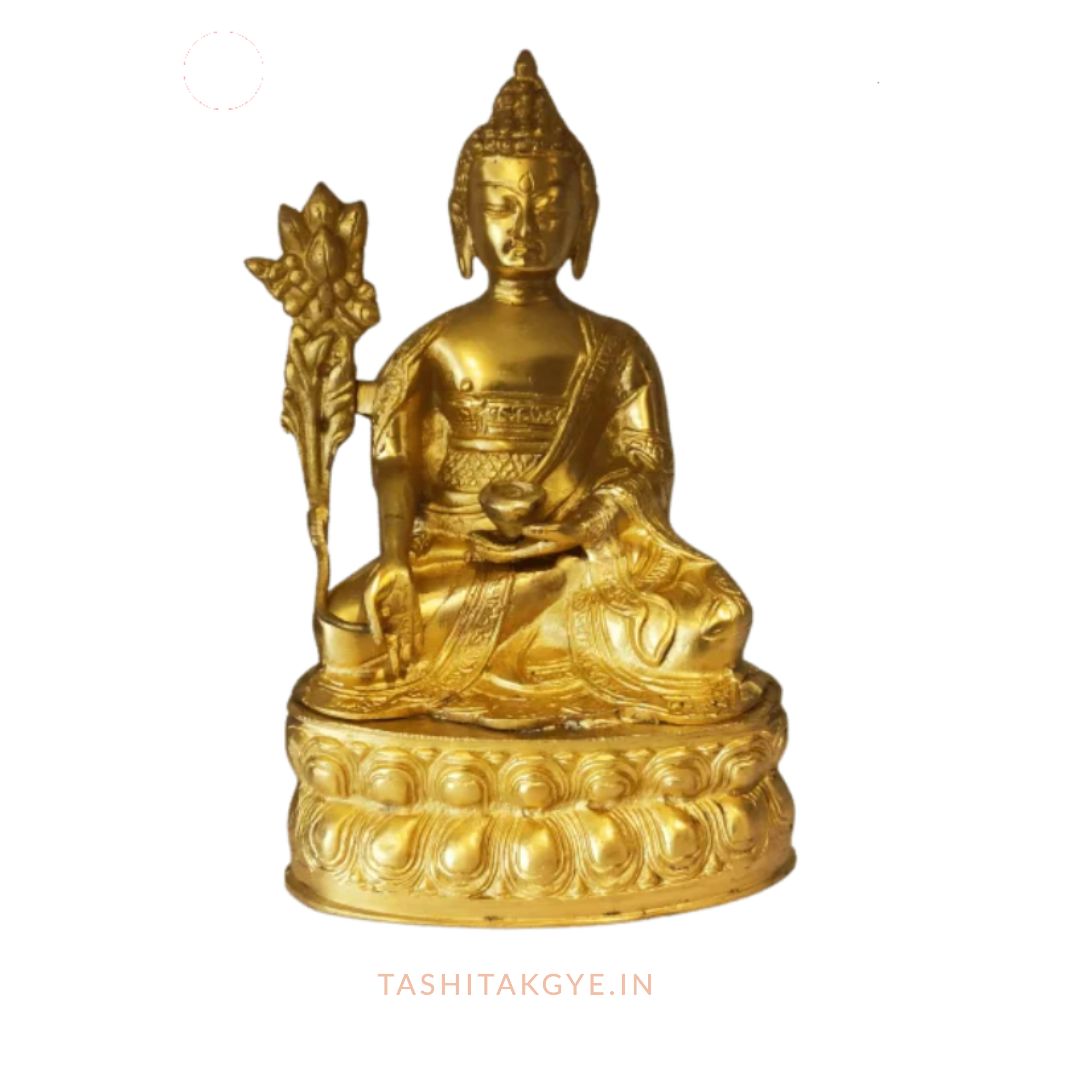Exquisite Brass Menlha (Medicine Buddha) Statue 12 inches | Tashi Takgye