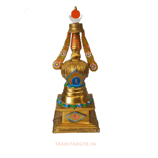 Exquisite Brass Namgyal Choten (Stupa) 12" | Tashi Takgye