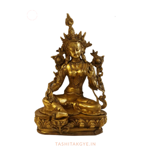 Exquisite Brass Dolma (Green Tara) Statue | Tashi Takgye