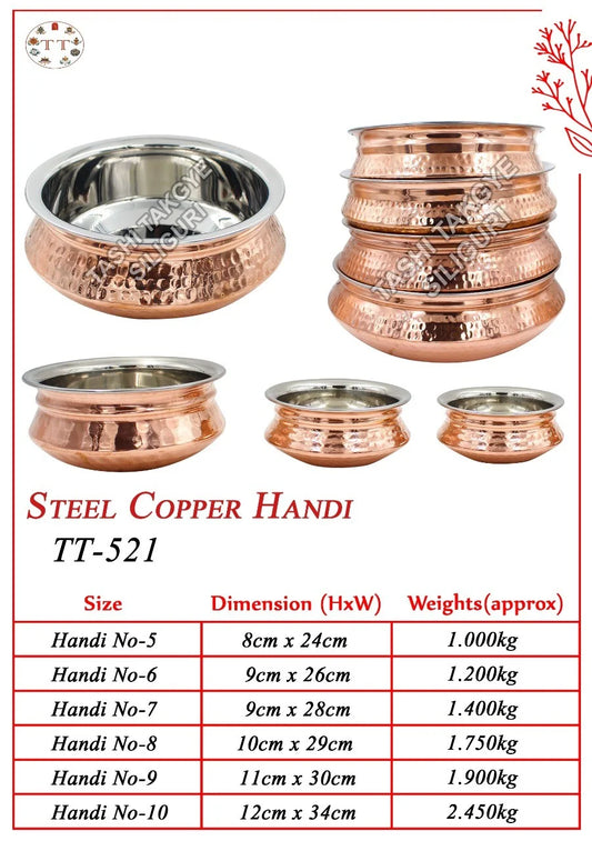 Premium Steel Copper Handis for Authentic Indian Cooking | Tashi Takgye