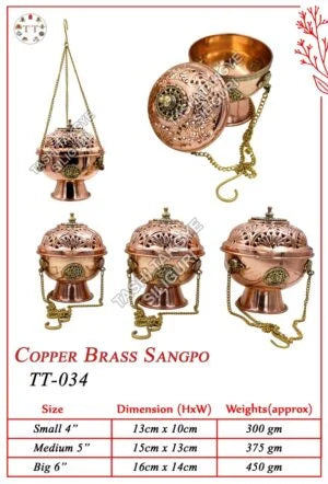 Elegant Copper Brass Sanpos | Enhance Your Meditation Practice