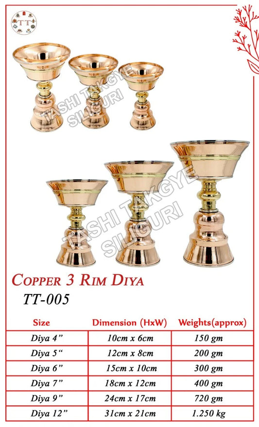 Traditional Handcrafted Copper Diya Lamp -| Tashi Takgye
